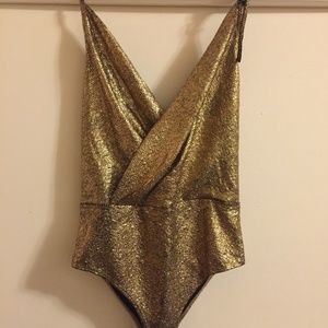Gold bodysuit